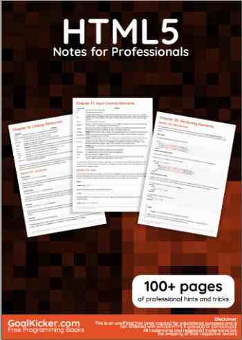 HTML5 Notes For Professionals